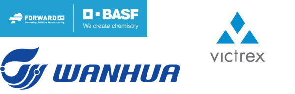 Logotyper D-BASF, Victrex, Wanhua
