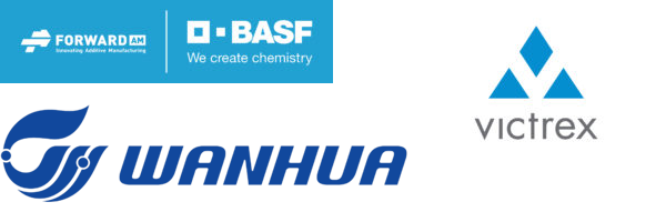 Logotyper D-BASF, Victrex, Wanhua